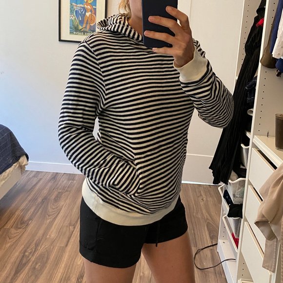 COPY - Club Monaco striped sweatshirt hoodie - Picture 7 of 8